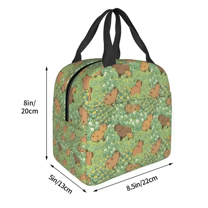 Sac à Déjeuner avec Collage Capybara pour Femme et Enfant, PoinGlacière Thermique Étanche, Isolé, pour Pique-Nique, Fourre-Tout