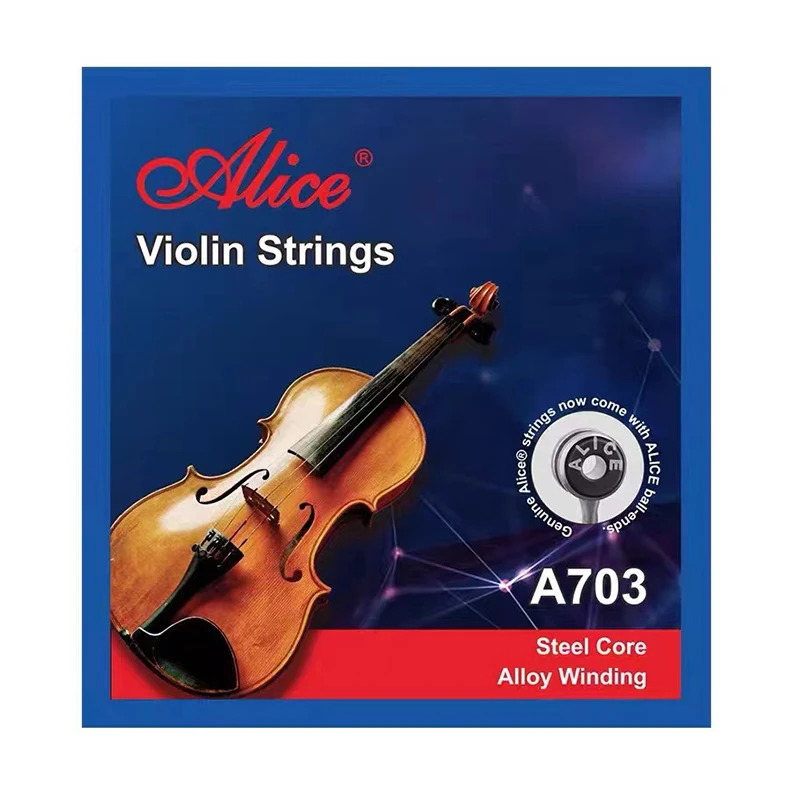 A703 Violin Strings Full Set E A D G String Plated Steel Core Nickel Silver Alloy Winding for 1/8 1/4 3/4 4/4 Violin Parts