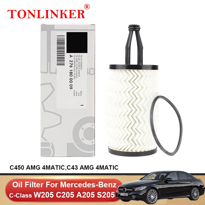 

TONLINKER Oil Filter A2761800009 For Mercedes Benz C CLASS W205 2015-2021 C450 C43 AMG 4MATIC C205 A205 S205 Car Accessories