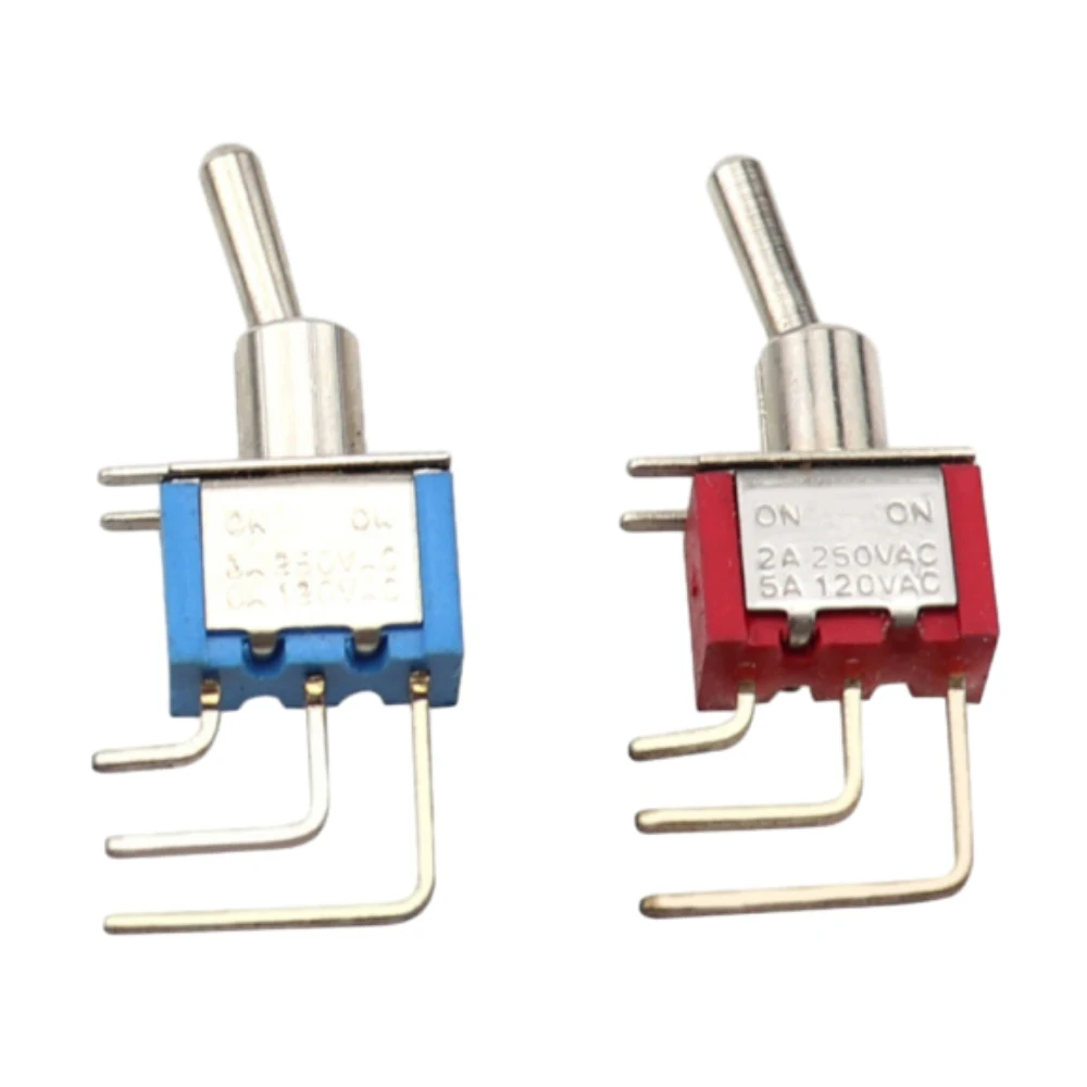 

5PCS MTS-102/C4 Bent Foot 3-pin 2-position Toggle Switch Electronic Switch On-ON Toggle Switch 2A 250VAC 5A 120VAC Rocker Switch