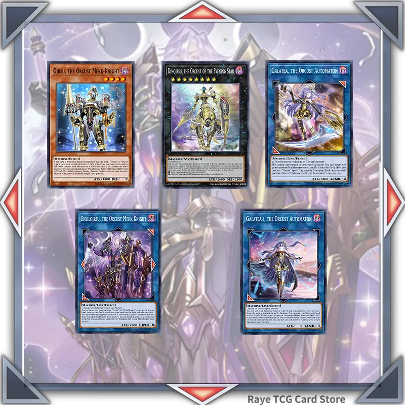 70 Uds. Baraja de juego de cartas Orcust Automaton Yugioh fácil de tocar no original Galatea-i, the Orcust Automaton