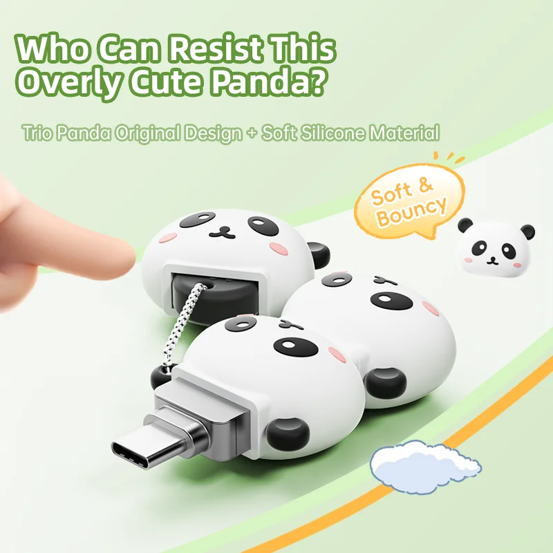 محرك فلاش USB لطيف من MOVESPEED Panda 256 جيجابايت 128 جيجابايت 64 جيجابايت USB3.1 نوع C محرك القلم USB ذاكرة بندريف آيفون 15/16 الكمبيوتر الذكي