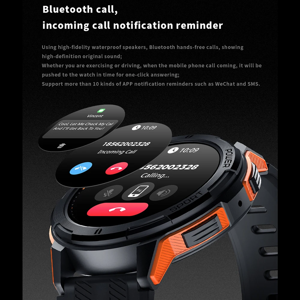 1.43 "AMOLED شاشة ساعة ذكية الرجال النساء C25 Smartwatch الرياضة في الهواء الطلق ساعة اليد مقاوم للماء ساعات المعصم المقتفي سوار الفرقة