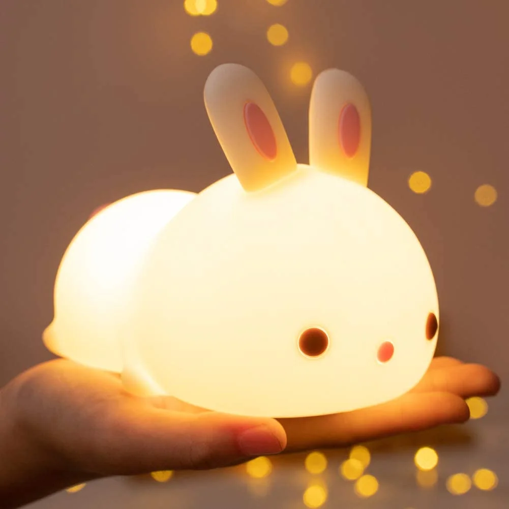 

Rabbit Silicone Night Light Novel and Unique Gifts for Girls Practical Birthday Gifts Children's Cartoon Colorful Shooting Light