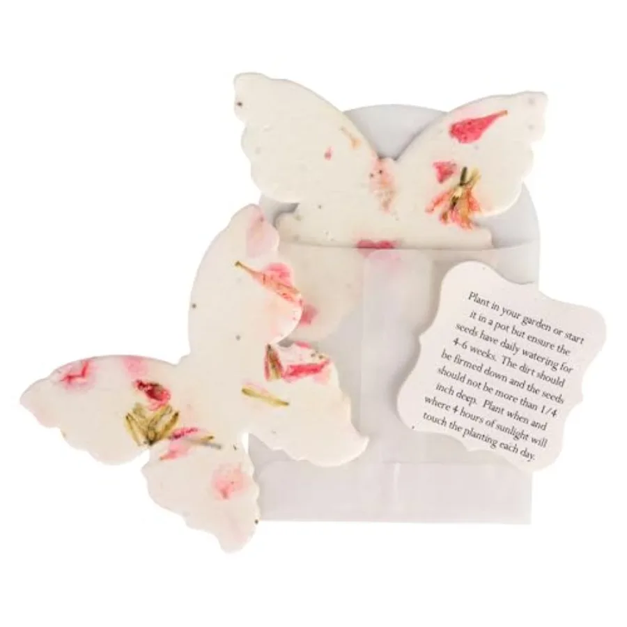 Paquete de 48 Sobres de Papel con Semillas de Flores Silvestres, Escribibles y Plantables, con Guías de Plantación, Regalo para el Día de la Madre, Ideal para Bodas
