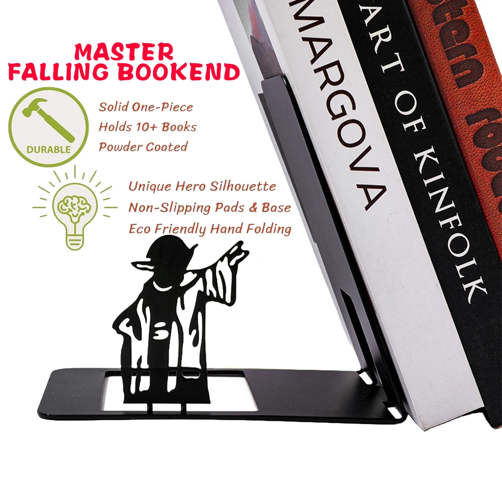 Star Wars Yoda Master Sujetalibros plegable de alta resistencia Sujetalibros coleccionables premium para biblioteca de estudio de oficina en casa, organizador de extremo de libro