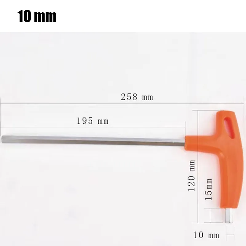 1Pcs T-Type Allen Wrench Cr-v Alloy Steel Flat Hex T-Handle Crews Screwdriver Driver 2.5/3/4/5/6/8/10mm Extended Non-slip