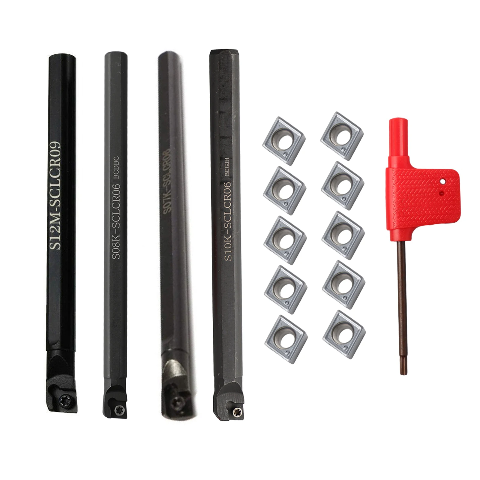 Optimize your machining performance 4p SCLCR06S07KS08S10KS12M turning tool holder + 10PC CCMT060204 carbide insert