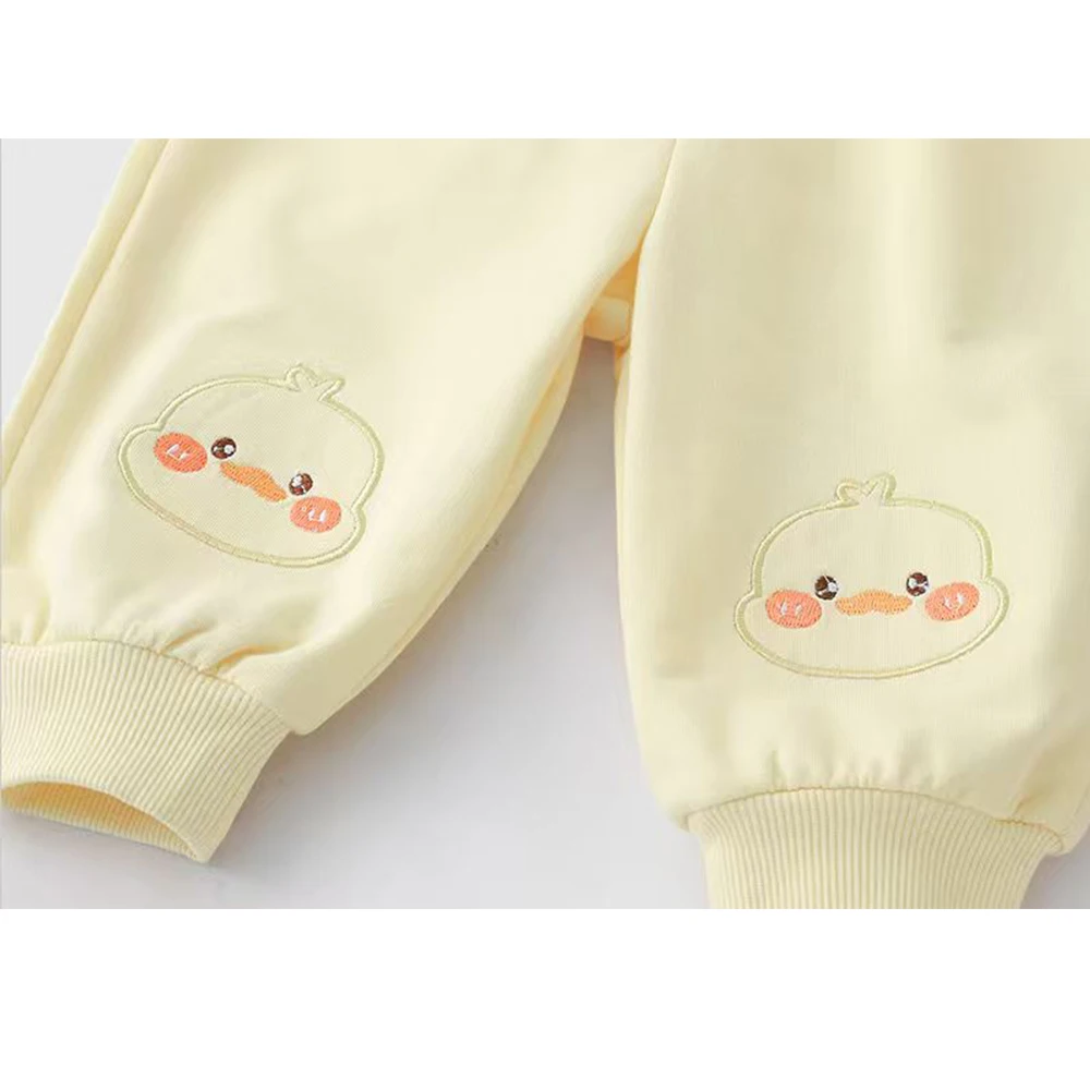 &New الأطفال بطة صفراء سلسلة الخريف الزي 2026 جديد الطفل سبليت توب السراويل الطفل هوديي قطعتين مجموعة لملابس خارجية