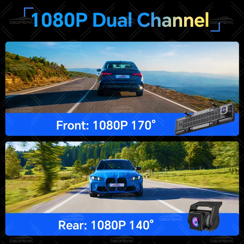 D90 RearView Mirror 4G Android 14 Car DVR GPS Navigation ADAS 1080P 4G+64G Carplay Android Auto Dashcam Video Recorder Dual Len view 4
