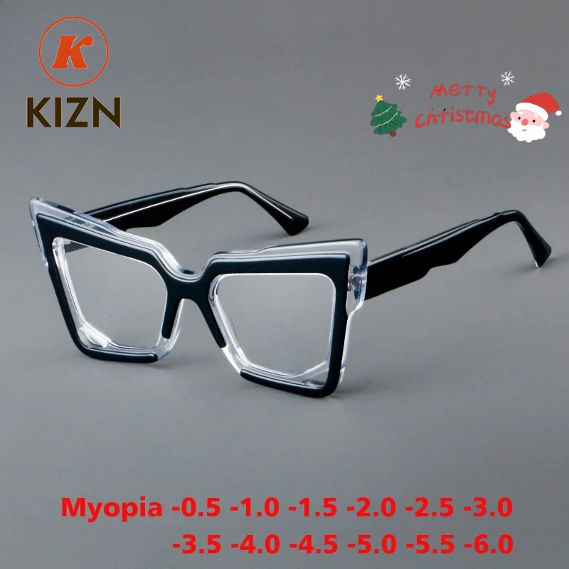 kizn-キャットアイアセテート近視メガネビッグフレーム女性高品質レトロカラーブロック光学処方-customi-050-に-10