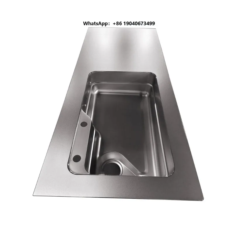 Custom-made Modern Minimalist  Stainless Steel Countertop Frosted Solid One-piece Sink Scratch-resistant for Home Kitchen PX