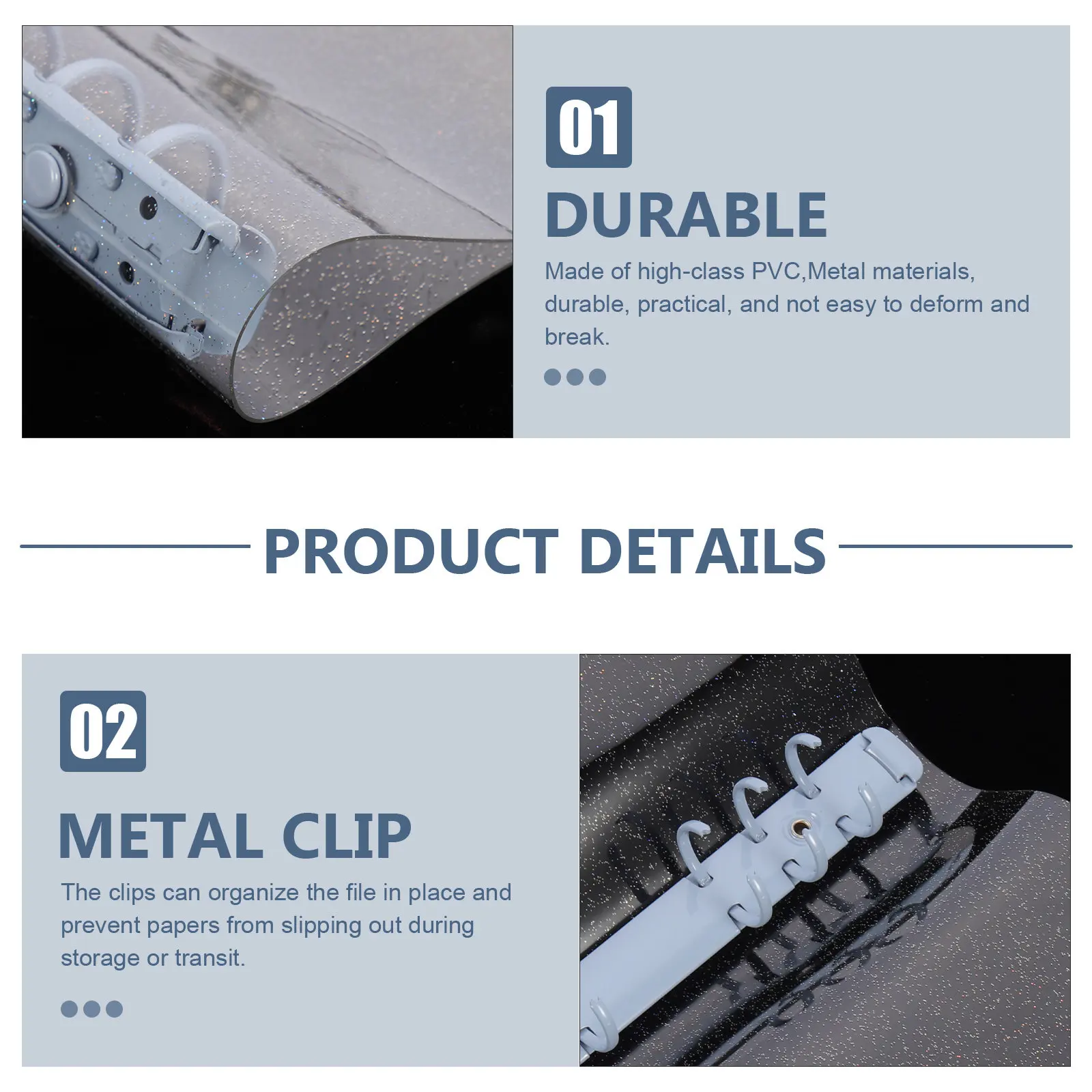 

A6 Six Hole Binder Cover Transparent Organizer Folder for Documents School Office Supplies Clear A6 Binder