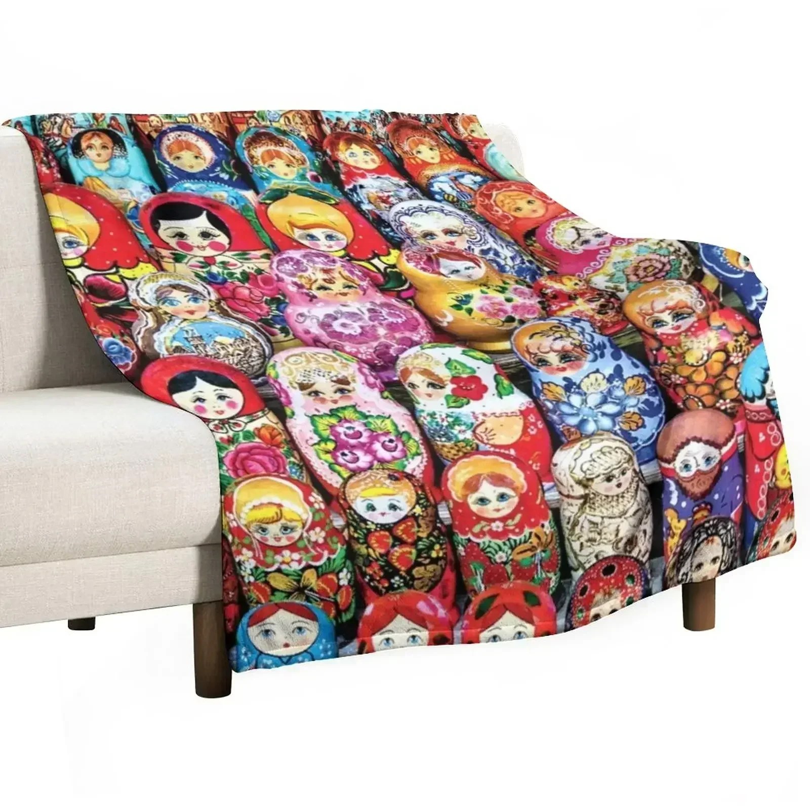 

many matrushca doll print photography by mysticladyart Matryoshka Throw Blanket Blankets Sofas Of Decoration Flannel Blankets