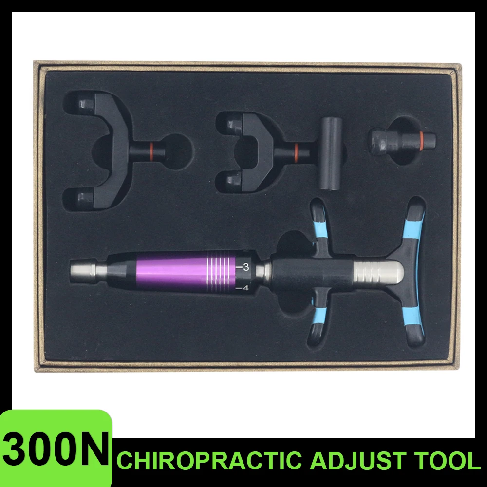 Manual Chiropractic Adjusting Tool Backbone Modulation And Adjustment Stainless Steel 4 Heads Massage Correction Gun