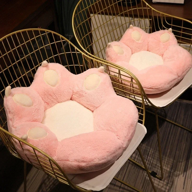 Ładna łapa kota poduszka miękka poduszka na fotel dla zwierząt poduszka wypchane pluszowe Sofa wewnętrzna podłoga krzesło domowe dekoracja zimowy prezent dla dziewczynek