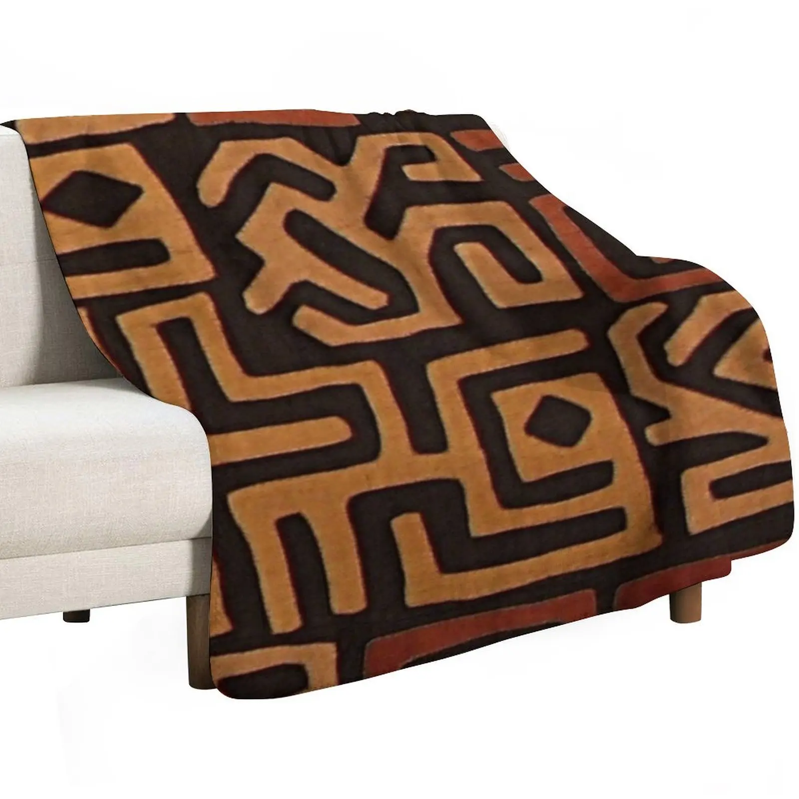 

African mudcloth pattern Throw Blanket halloween Tourist Plush Thin Blankets