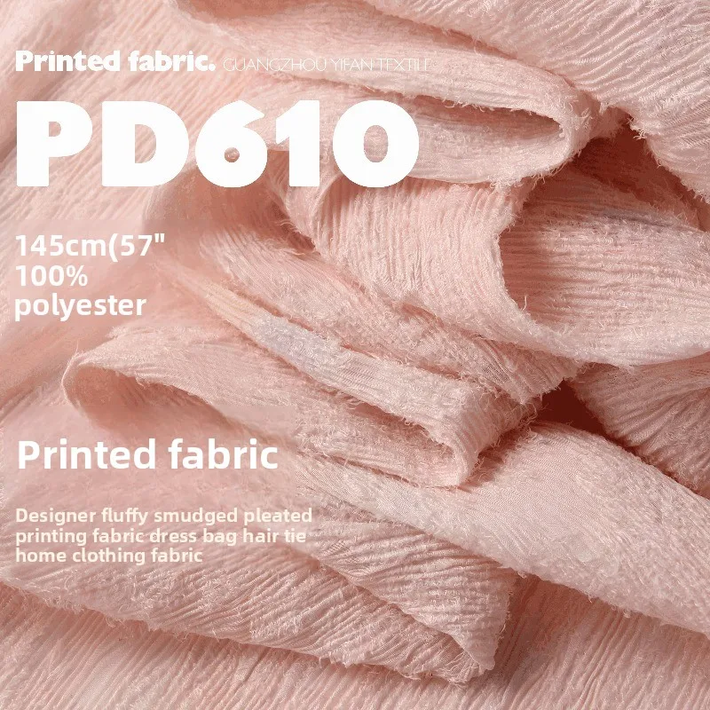 Dyed Crinkle Print Fabric for Dress Bag Handbag Hair  Tie Scrunchie Loungewear Homewear Diy Sewing Material Dressmaking Cloth