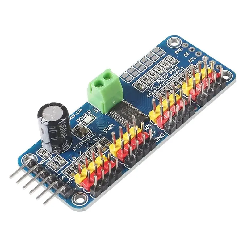 AC23-PCA9685 16 Channel 12 Bit PWM Servo Motor Driver Board 4Pcs I2C IIC Module IIC Interface