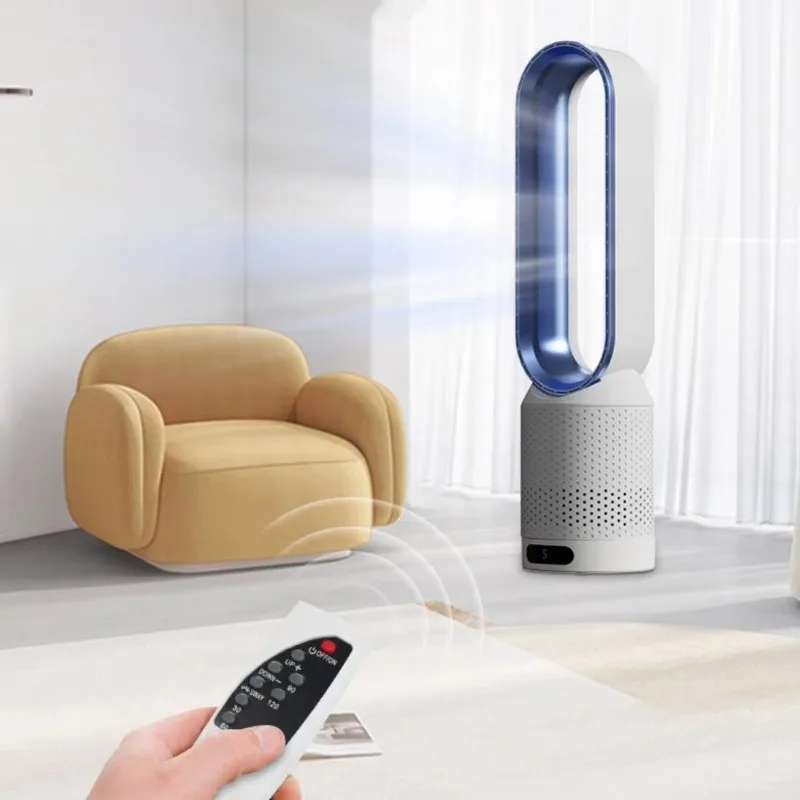 

Умный портативный настольный безлопастной башенный вентилятор с функцией осцилляции, очиститель воздуха, бесщеточный двигатель, HEPA13