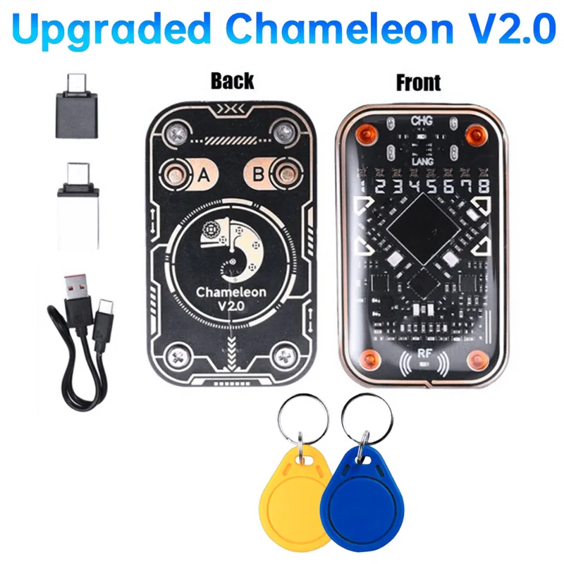 -A96Z Chameleon Ultra V2.0 Lettore di chip intelligente RFID Emulatore di smart card + Portachiavi CUID/UID 125K 13,56M Decodifica scheda Duplicatore NFC
