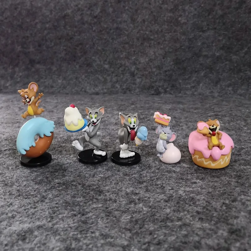 [Funny] 5pcs/lot Disney Dim sum cute Tom and Jerry Action figure toys statue collection model home decoration kids best gift