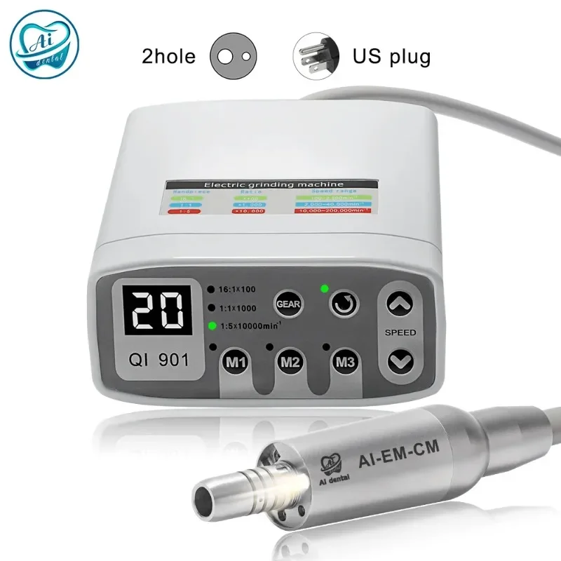 

AI-EM-CM 16:1/1:1/1:5 Brushless Motor Torque 3.4 Ncm Den tal Electric Micromotor Portable Equipment with Contra Angle Handpiece