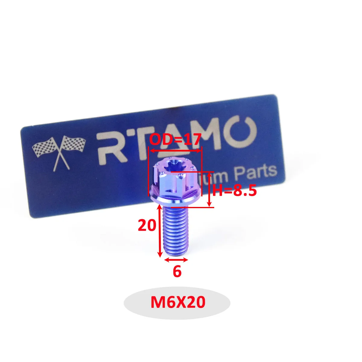 RTAMO Titanlegierungsschraube M6 M8X20/25/30/35/40/50/60 Torx Big Head Shock Caliper Bolt (1 Stück) – Detail 1