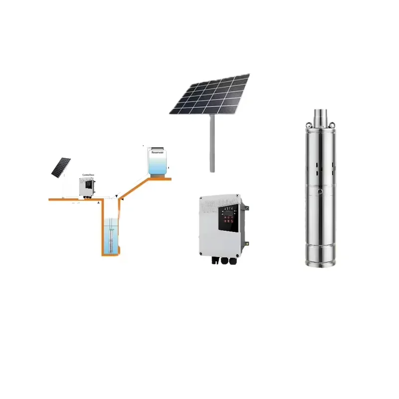 Solar System Pump Set ZRI 3inch DC 24-200V Submersible Screw Helical Rotor Water Pump 304 Stainless Steel High Efficiency