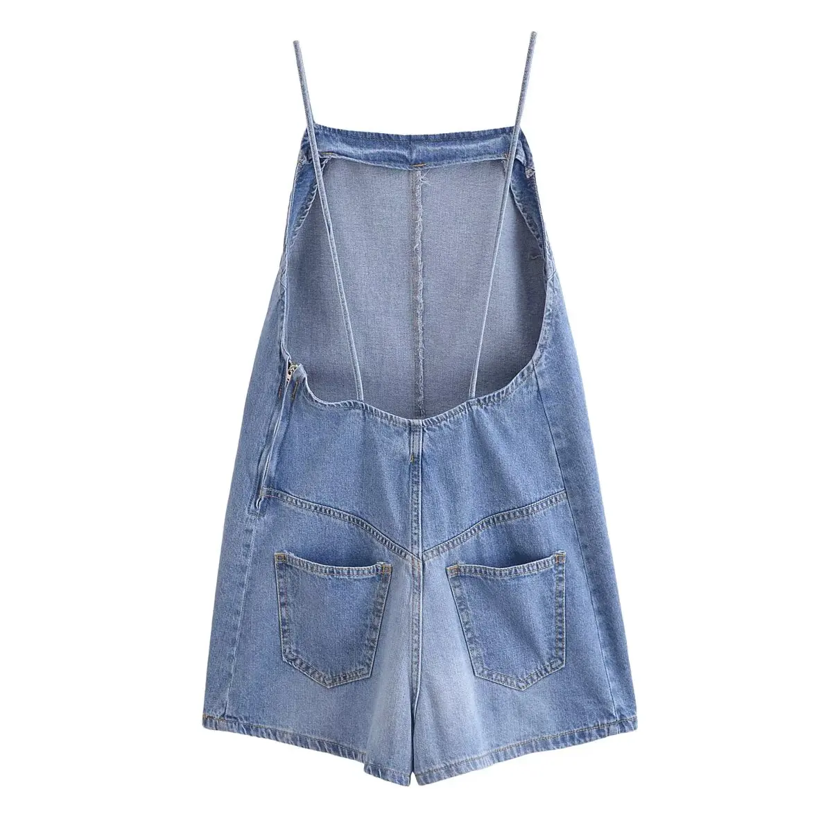 Maxdutti Girls High Street Washed Casual Denim Bermuda Shortsn Fashion Jumpsuits Denim Playsuits Women