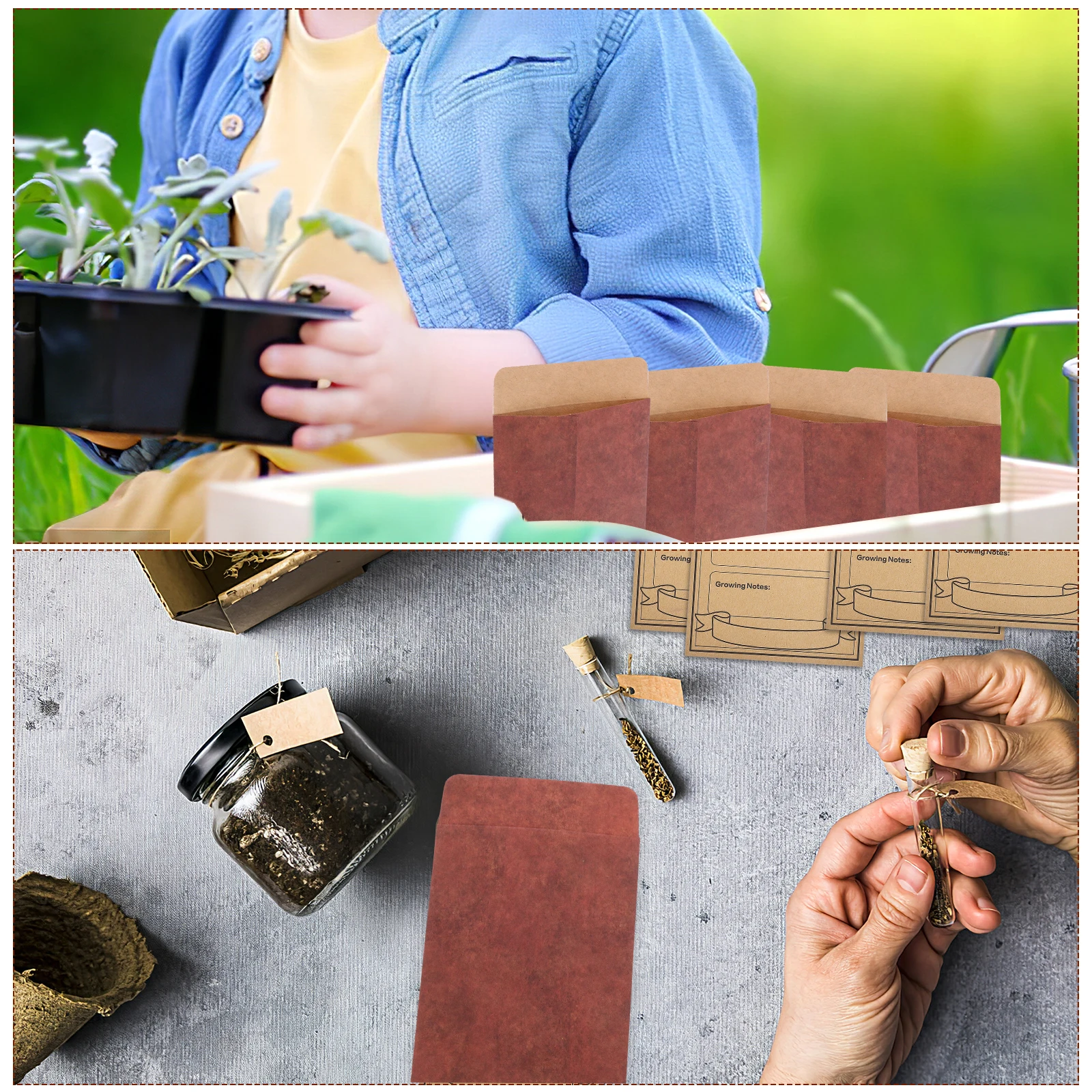 

50 pcs Vintage Paper Envelopes Small Storage Envelopes For Seeds Vegetable Money Flower Cash Plant Sturdy Lightweight Practical