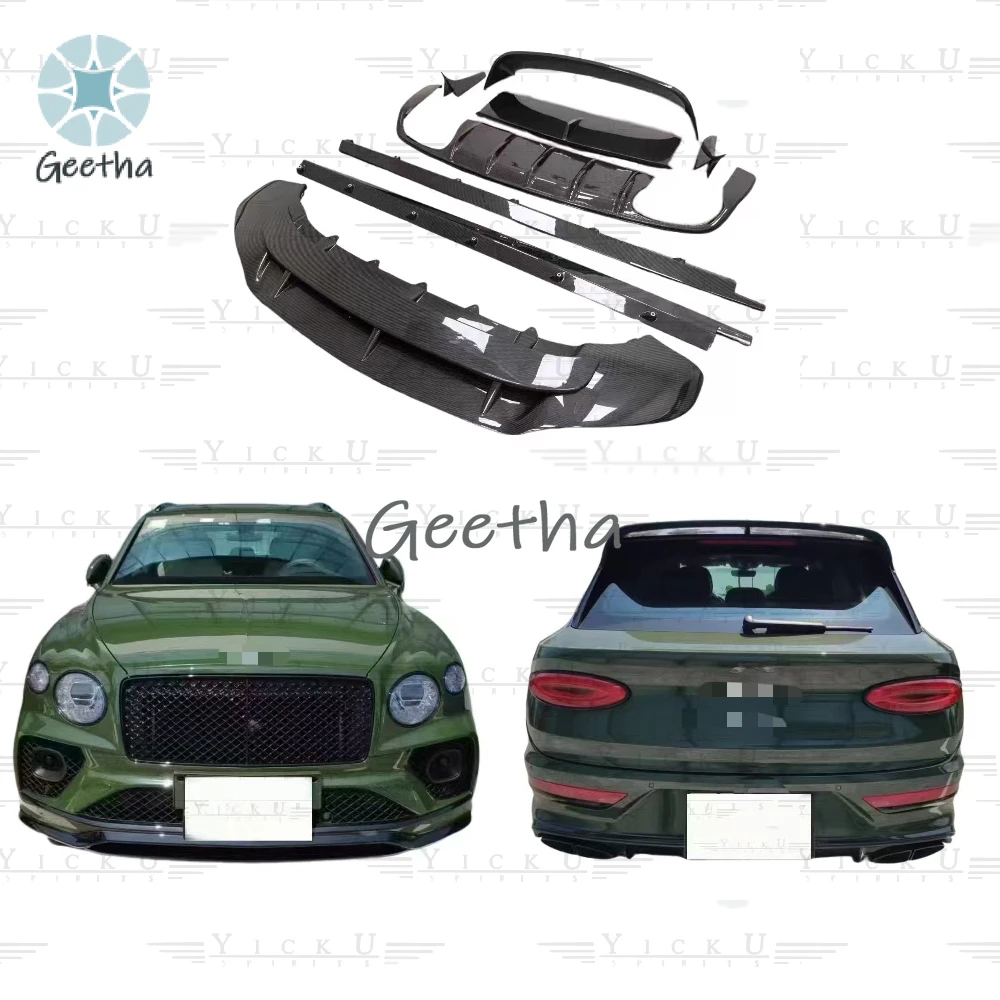 High Quality Body Kit for Bentley Bentayga Upgrade Speed Style Auto Part Front Lip Side Skirt Diffuser Top Wing Carbon Fiber