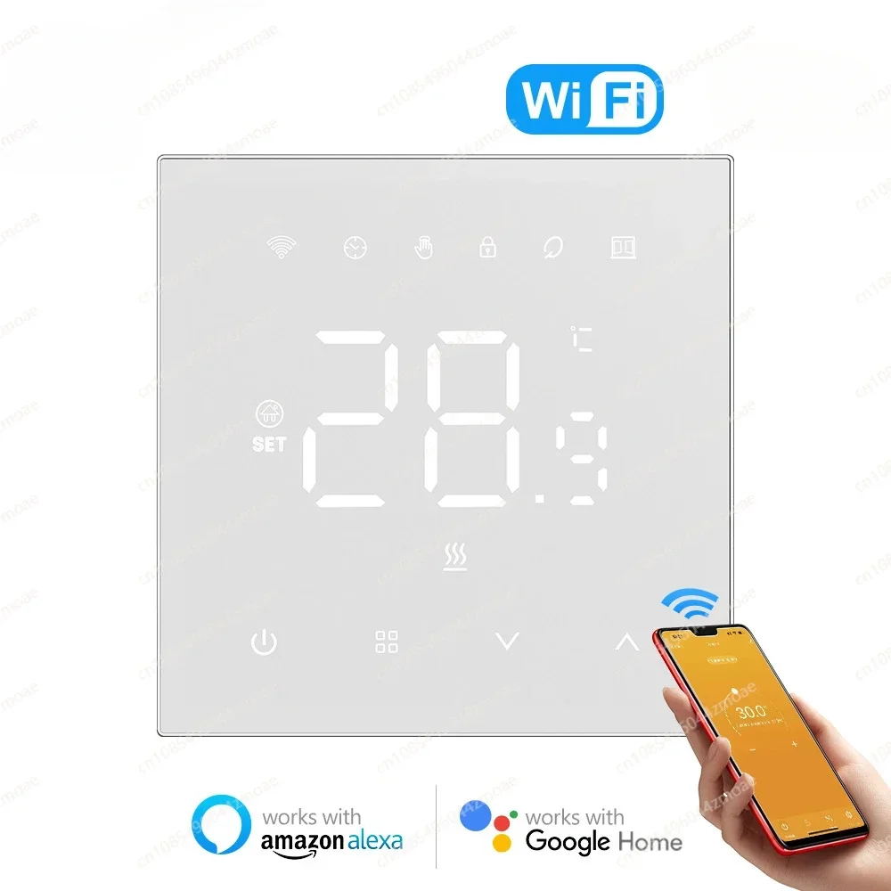 Wifi Intelligent Thermostat, Water Floor Heating, Electric Heating, Wall-hung Boiler Acrylic Panel APP Voice Control