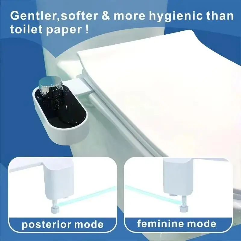 Non-Electric Bidet - Self Cleaning Dual Nozzle (Frontal and Rear Wash) Water Bidet Toilet Seat Attachment