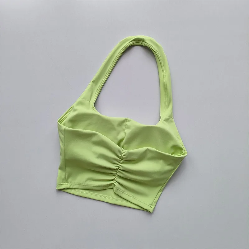 Sexy Neckholder-Gepolstertes Yoga-Top für Damen, Rückenfreies Gym-Crop-Top, Fitness-BH, Atmungsaktive Workout-Oberteile, Sport-BHs – Detail 4