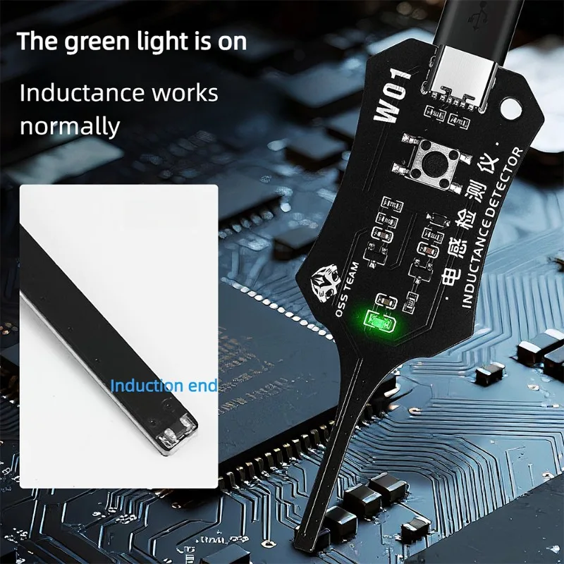 W01 Type-C Inductance Tester Motherboard Coil Tester for Mobile Phone Component Fault Detection and Diagnosis Repair