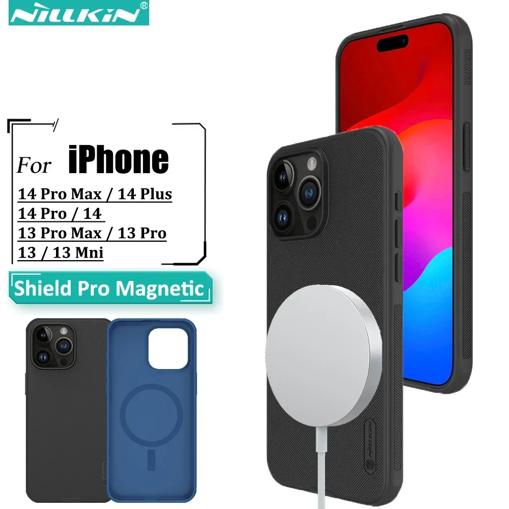 

Суперматовый защитный чехол Nillkin Pro, Магнитный чехол для iPhone 14 Pro Max, защитная задняя крышка из поликарбоната и ТПУ для iPhone 14 Pro 14 Plus 13