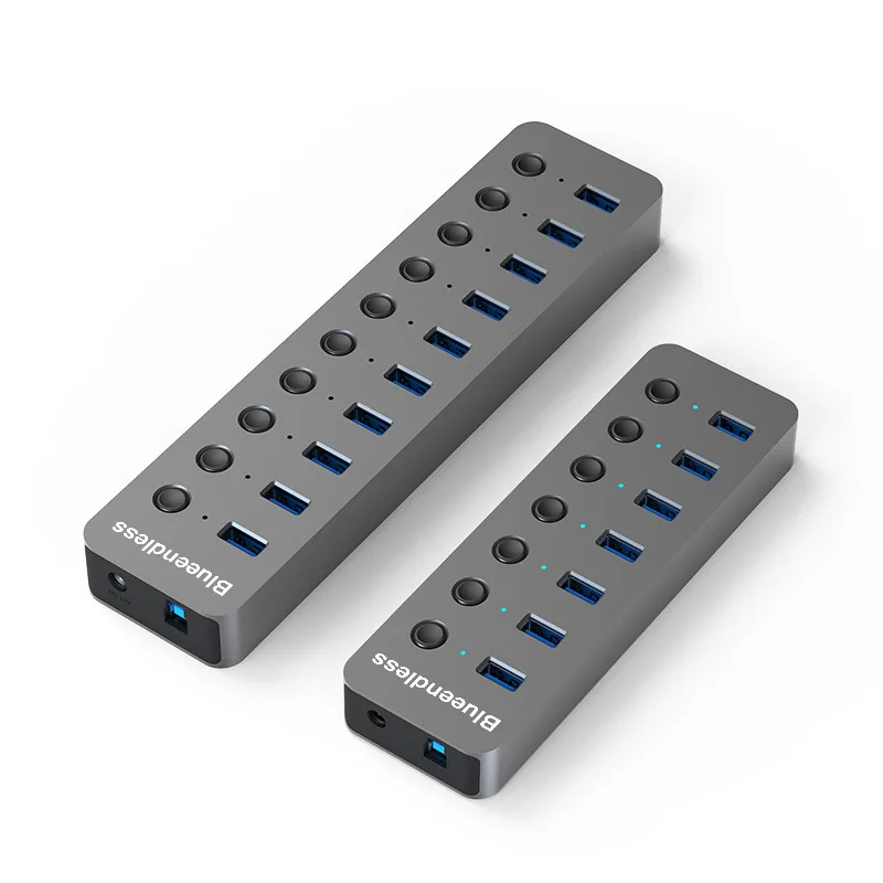 

USB3.0 splitter supports QC2.0 fast charging with power supply 10 ports hub HUB converter industrial botnet 7 ports