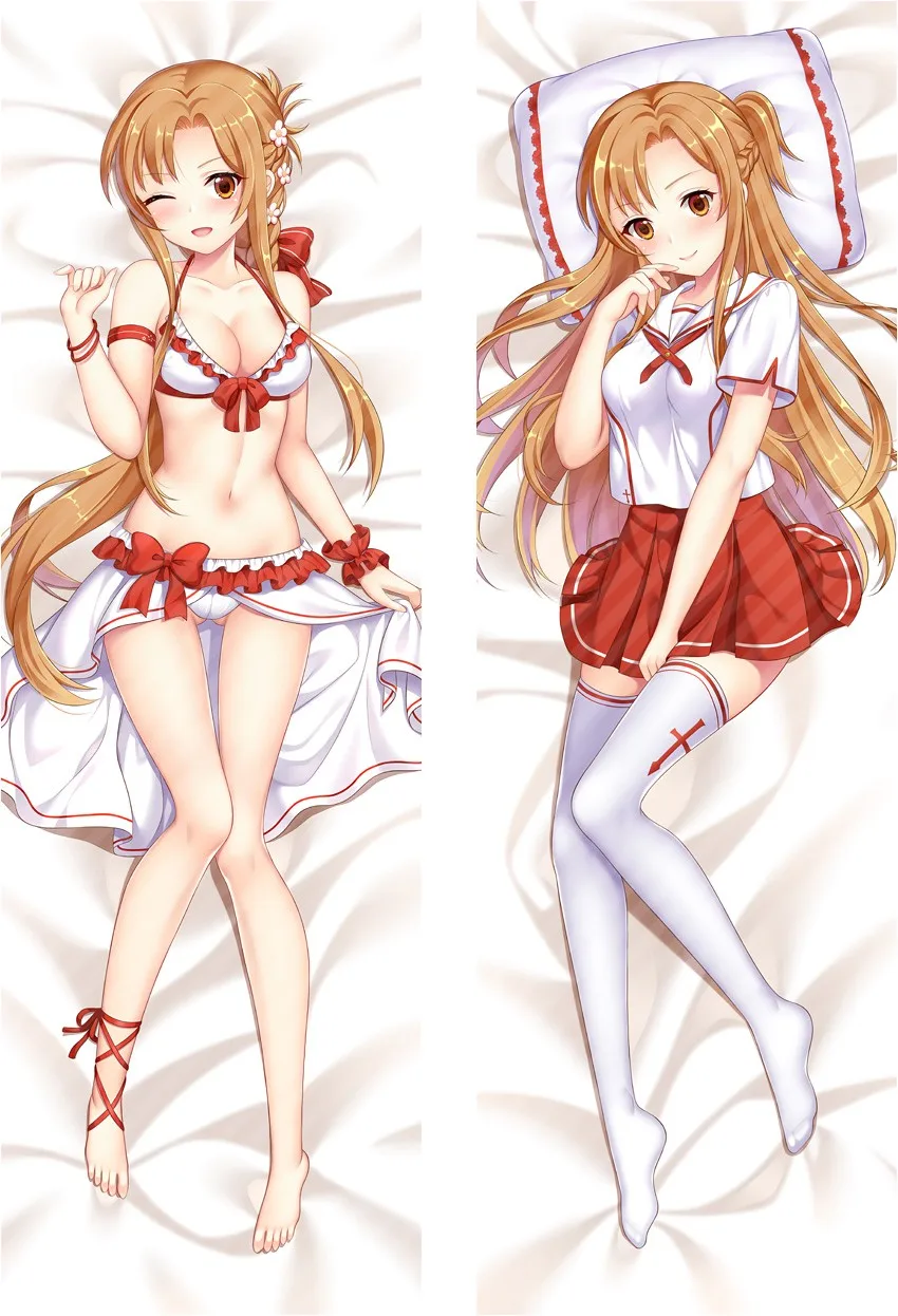 

Подушка Dakimakura в стиле аниме с искусственным мечом и надписью «Sworcery Asuna», длинная наволочка, постельное белье, обнимающее тело, двусторонняя наволочка