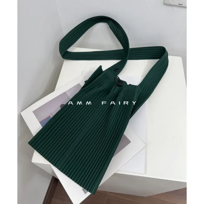 Miyake Pleated New Mobile Phone Bag Ultra Light and Large Capacity Adjustable Strap Single Shoulder Bag Oblique Straddle Bag