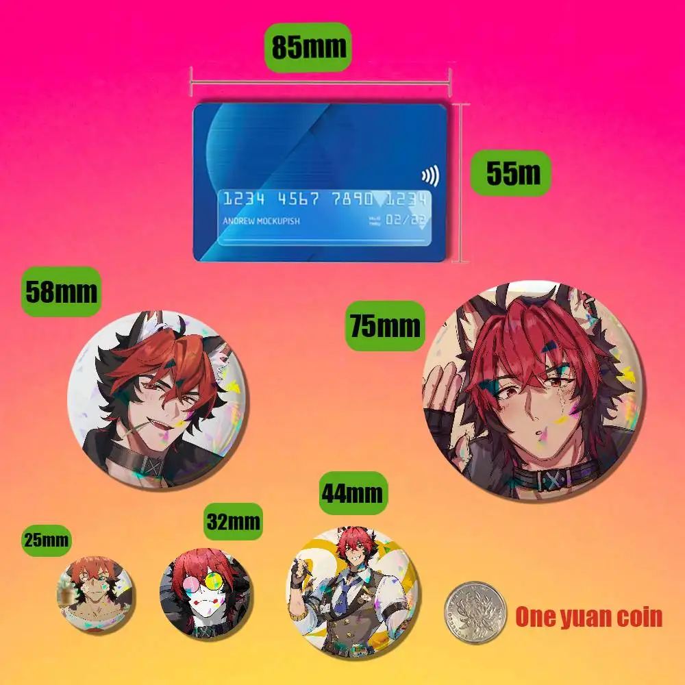 For Komano Manato Zenless Zone Zero ZZZ Badge Cover Custom Pin Insignia Emblem Round Button 58mm 44mm Laser Film