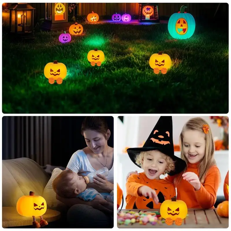 ハロウィンカボチャナイトライト子供-led-ナイトライトタイマーソフト暖かい光調光可能な明るさ-led-常夜灯寝室用