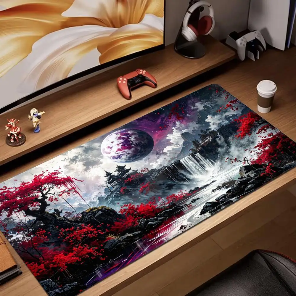 

Ink-wash landscape painting design Mouse Pad Desk Mat gamer pc accessories Gaming mat keypad mousepad suitable for work and game
