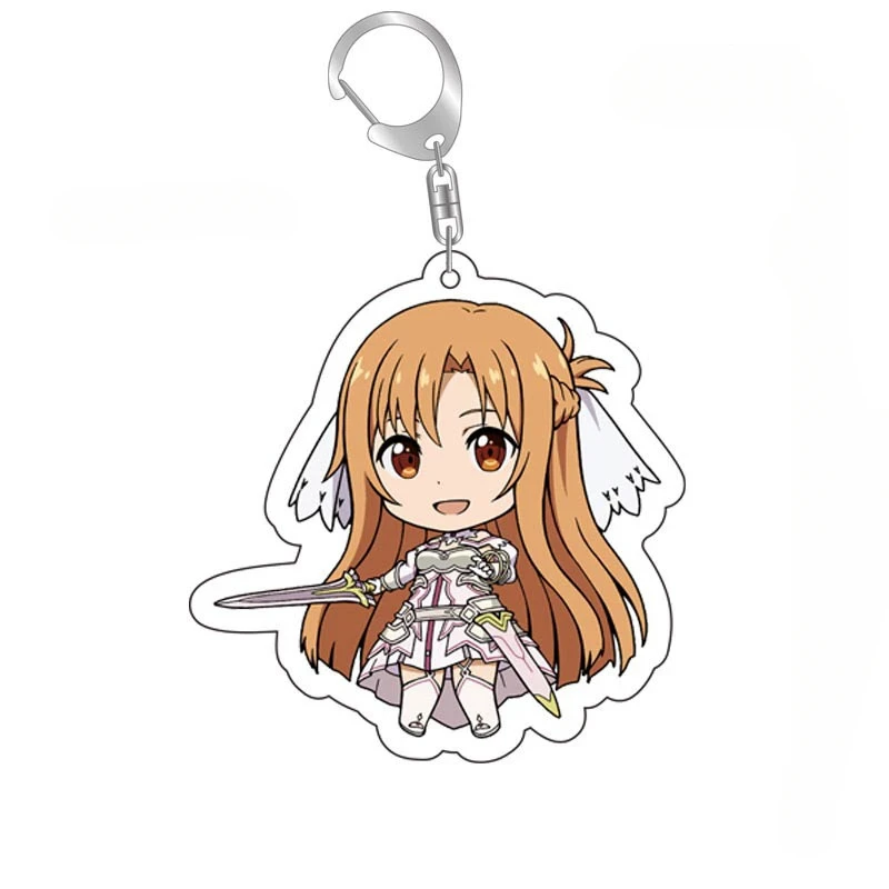 1pc Schwert Art Online SAO Kirito Acryl Schlüsselanhänger Yuuki Asuna Tasche Tag Cos Zubehör Asada Shino Kunststoff Schlüsselanhänger – Detail 7