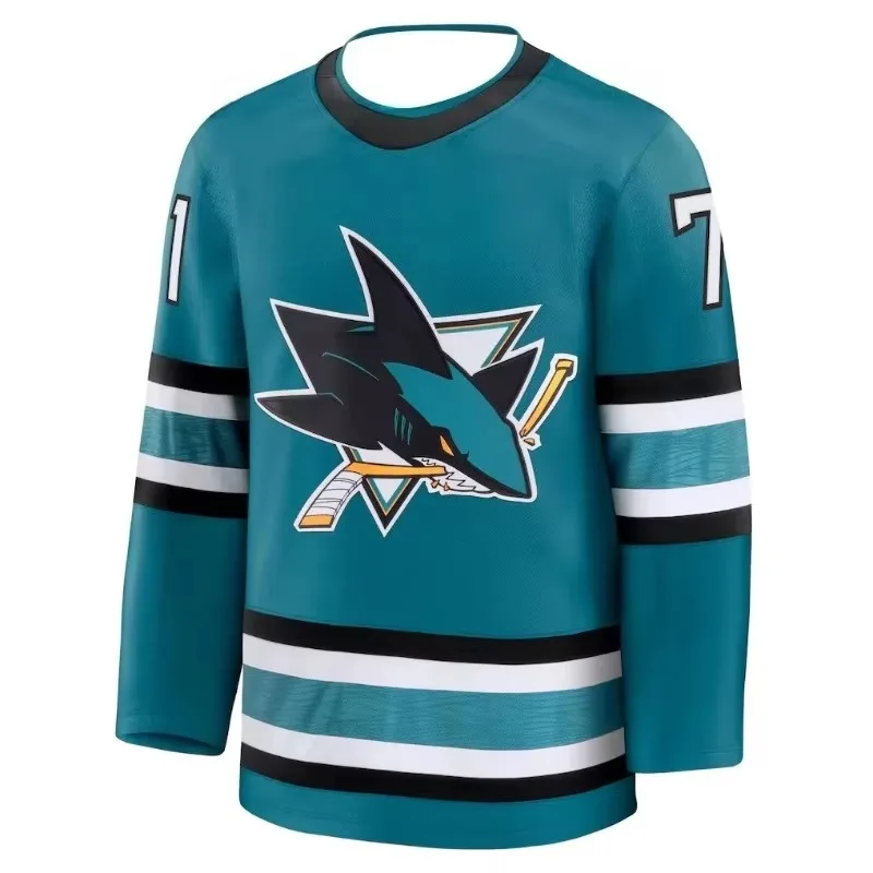 Bestseller Celebrini 71 Hai-inspiriertes Eishockey-Trainings-Trikot Atmungsaktives Sport-Oberteil mit Langen Ärmeln und 3D-Druck – Detail 6