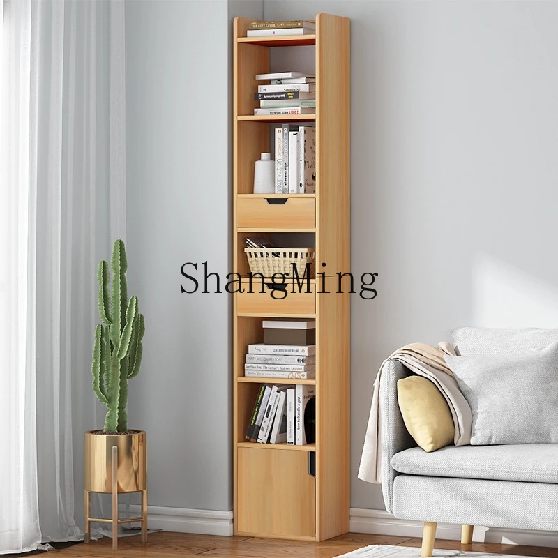 

ZYY ultra-narrow bookshelf floor-to-ceiling simple living room small storage cabinet household locker with door