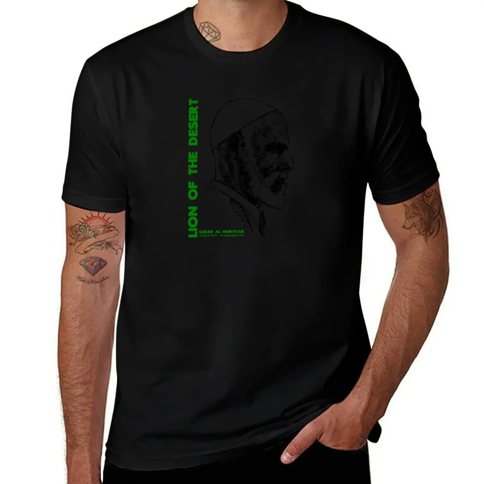 Lion of The Desert ( Omar Mukhtar ) T-Shirt Urban Style Print T-Shirt