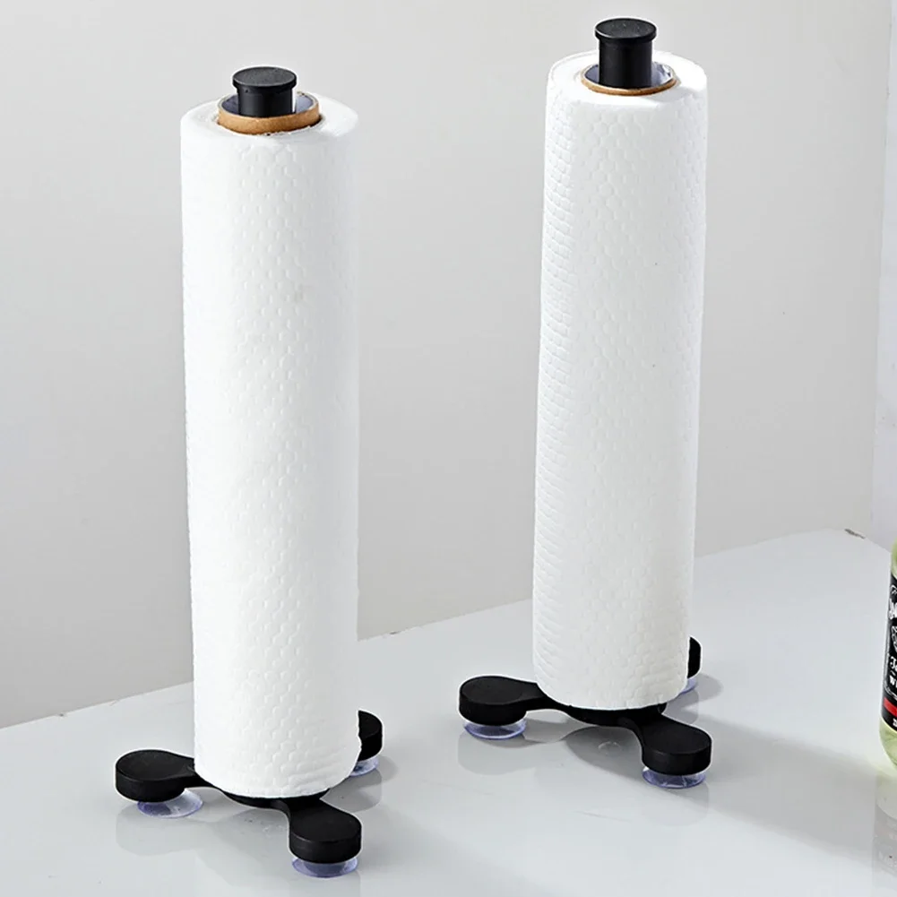 Toilet Paper Holder Aluminum Suction Cup Vertical Kitchen Roll Paper Towel Holder Tin Foil Cling Wrap Organizer WC Accessories