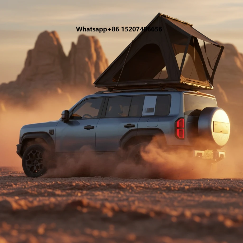 8cm Low Profile Aluminum Alloy Rooftop Tent with UV Protection 4-Season Camping for SUV Pickup Truck Easy Installation