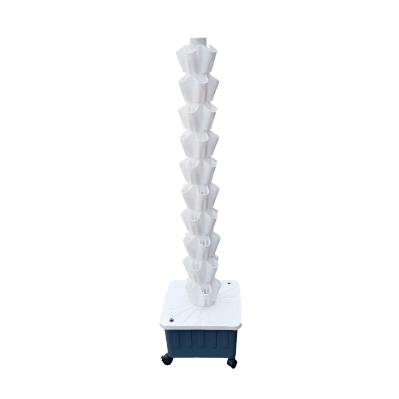 Vertical Hydroponic Planter Tower, Soilless Growing System for Balcony, Stackable Multi-tier Plant Stand for Herbs & Flowers